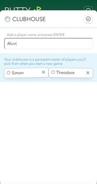 Screenshot of the interface for adding/removing players to the 'clubhouse' roster.