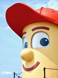 A shot of Theodore Tugboat's ever-smiling face as his big eyes stare back into the camera mischievously.