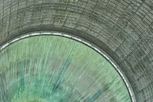 Abstract close-up of the texture of the inside of a space shuttle rocket booster.